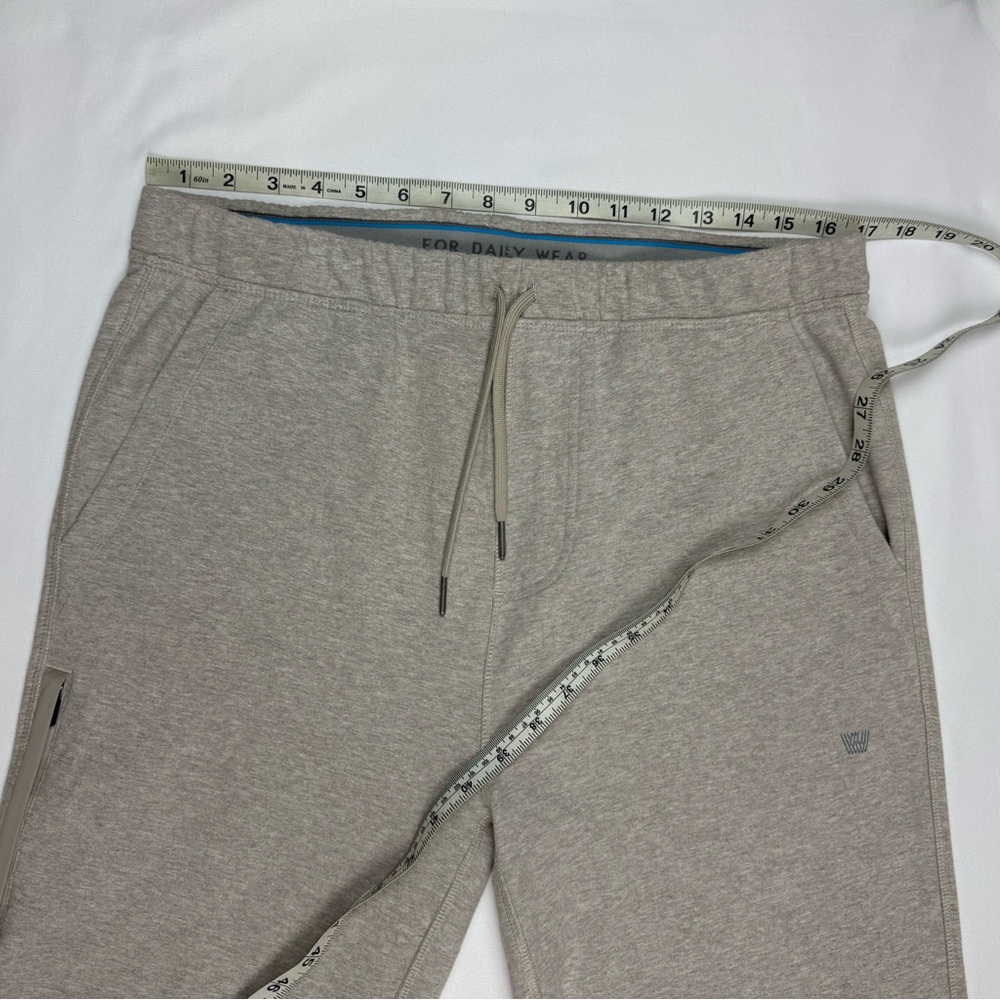 Mack Weldon Mens Ace Sweatpants Sz Large Heathered Beige Tapered B3 - Picture 6 of 7